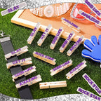 Ecation 30 Pcs Cheerleading Rhinestone Volleyball Spirit Clips Competition Cheer Pins Clothespins Cheer Charms for Clothes Pins Gifts Sports Volleyball Team Party Favors Accessories Bulk (Purple)