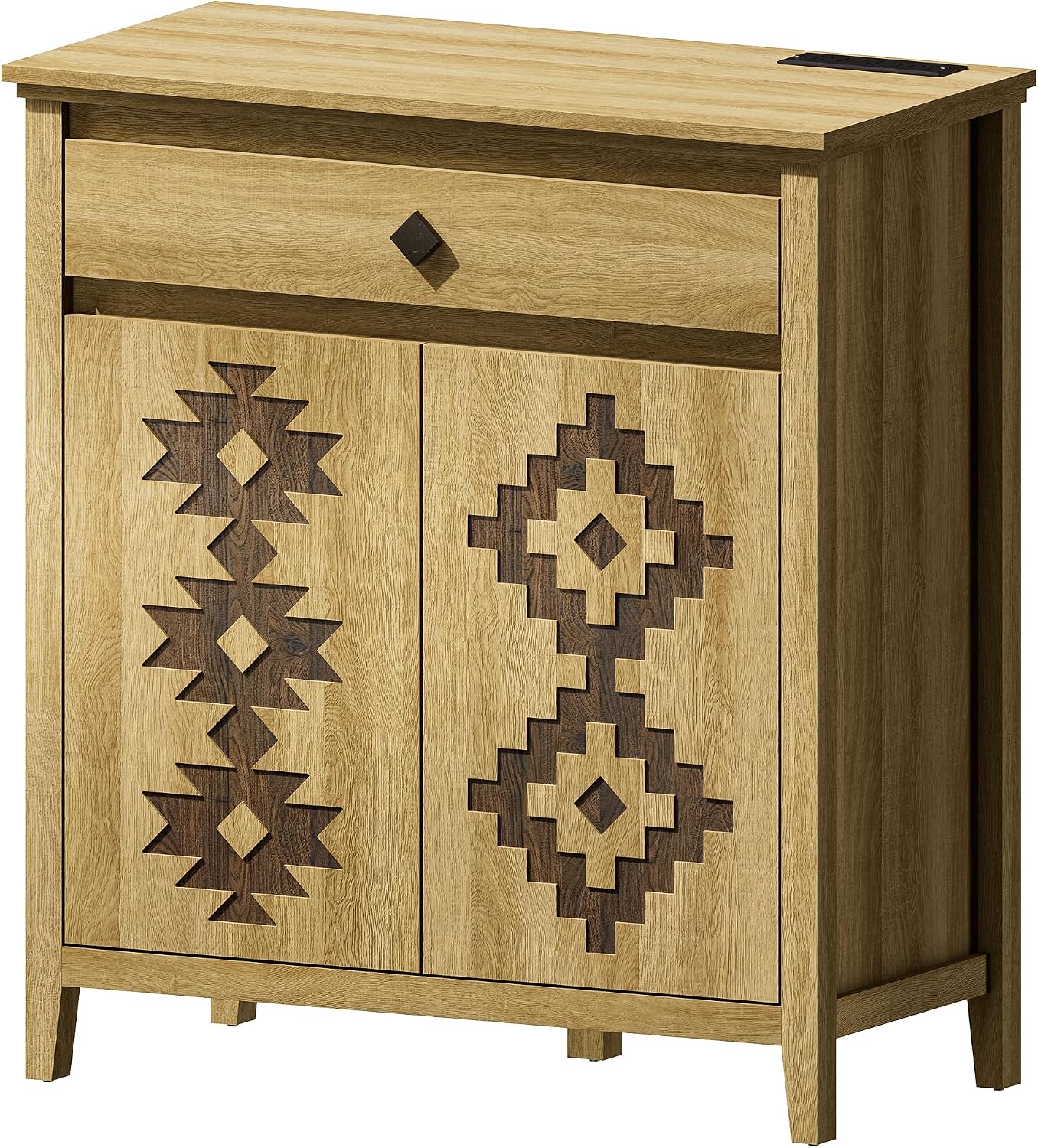 32'' Buffet Cabinet with Storage, Sideboard Cabinet with Drawer and Adjustable Shelf, Modern Accent Storage for Kitchen, Living Room, Entryway, Natural