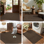 Dirt Trapper Door Mat 24"x 36", Non Slip Washable Doormat, Stain Resist and Absorbent Welcome Mat, Dog Door Mats,Low Profile Entrance Floor Mats for Front Back Door,Brown