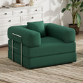 Single Couch Sofa for Small Spaces 2 in 1 Convertible Sofa to Lounger Comfy Bean Bag Chair for Adults with Removable Cover with Pillows for Bedroom, Apartment, Office (Green, 35.43" Single Sofa)