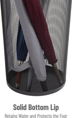 Mind Reader Umbrella Stand, Multi-Purpose Mesh Storage Stand, Organizer for Office and Entryway, Metal Mesh, Black