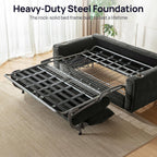 Pull Out Sofa Bed, No Cushion Removal, Queen Sleeper Sofa with USB Fast Charging, Memory Form Mattress, 2-in-1 Convertible Comfy Loveseat Couch Bed for RV, Apartment, and Small Spaces (Dark Grey)