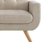 Rosevera Elena Contemporary Accent Armchair with Linen Upholstery Living Room Furniture, Natural