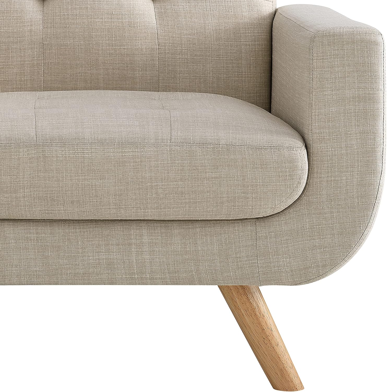 Rosevera Elena Contemporary Accent Armchair with Linen Upholstery Living Room Furniture, Natural