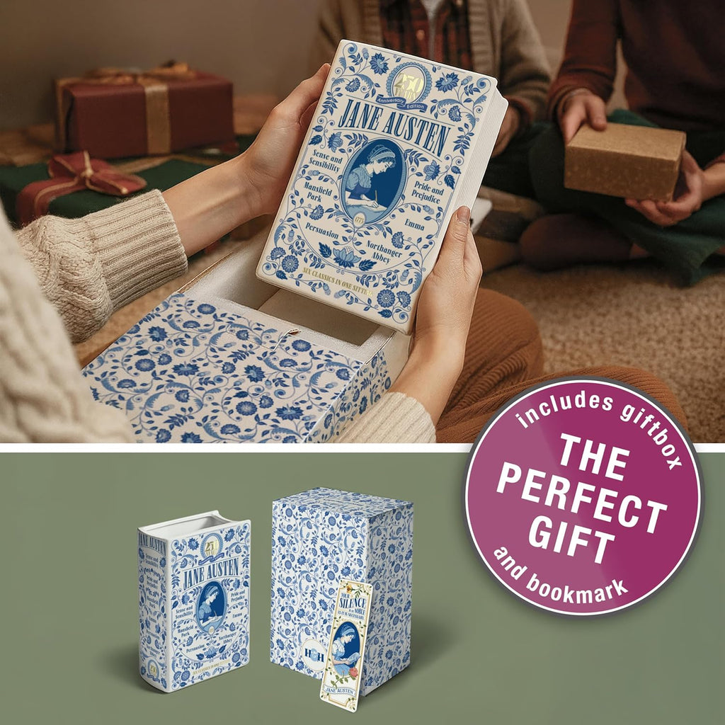 H&H + 6 in 1 + Jane Austen Book Vase for Flowers + Bookmark + Emma, Mansfield Park, Sense and Sensibility, Northanger Abby, Persuasion, Pride and Prejudice Merch + 2025 Jane Austen Anniversary Edition