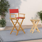 Casual Home 30" Director's Chair Honey Oak Frame-with Orange Canvas, Bar Height