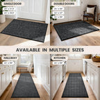 PURRUGS Dirt Trapping Door Mat 20" x 31.5", Non-Slip Machine Washable Entry Rug, Entrance Mat, Indoor Front Door Mat, Super Absorbent Entryway Rug for Muddy Shoes & Paws, Heathered Charcoal