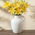Ceramic Rustic Farmhouse Vase,8.85 Inch White Ceramic Decorative Flower for Home Decor Table Living Room Kitchen Bedroom Shelf Mantel Wedding Centerpiece Holiday & Wedding
