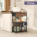 SWTYMIKI Coffee Bar Cabinet with Drawer - 20.47" Coffee Stand Station with Removable Hooks, Buffet Cabinet for Coffee Maker or Microwave, Kitchen Bar Table Storage Organizer, Espresso