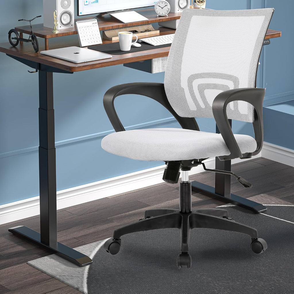 PayLessHere Home Office Chair Desk Computer Chair Adjustable Ergonomic Chair Lumbar Support Armrest Executive with High Density Mesh 360 Degree Swivel Chair for Adults Chair (Pack of 1, Beige)