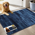 JSEI Dirt Trapper Door Mat 24"x36", Non-Slip Doormats Washable Entryway Mat, Welcome Floor Mat Absorbent Low Profile Dog Door Mats for Front Back Door, Wet Shoes & Paws, Blue