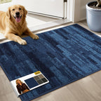 JSEI Dirt Trapper Door Mat 24"x36", Non-Slip Doormats Washable Entryway Mat, Welcome Floor Mat Absorbent Low Profile Dog Door Mats for Front Back Door, Wet Shoes & Paws, Blue