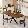 Extendable Dining Room Table for 4-6-8, Large 55''-70.9'' Wood Rectangle Expandable Dining Table with Hidden Storage, Space Saving Farmhouse Kitchen Table for Dining Room Kitchen Office,Walnut
