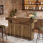 Tribesigns 63" Bar Table, 4-Tier Counter Height Pub Table with Footrest and Storage Shelves, Modern Home Bar Unit, Coffee Bar Cabinet Liquor Furniture for Kitchen, Bistro, Basement
