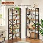 SUPERJARE Triple Bookshelf, Bookcase with 11 Open Display Shelves, Wide Book Shelf Book Case for Home & Office, 4 Tier, Brown,ABC009Z