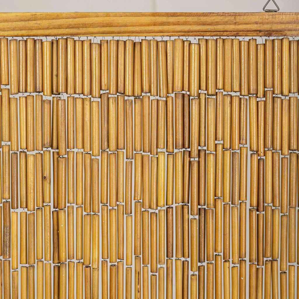Stainless Steel Core Bamboo Curtain, 36" W x 79" H Bamboo Tube Doorway Curtain, Rust-Resistant Bamboo Door Beads Room Divider, Natural Hanging Screen for Entryway, Boho Home Decor