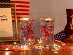 LAIDANLA 500PCS Red White Blue Acrylic Star Gems Vase Fillers, Patriotic Decorative Fake Crystals Gems Table Scatter for Independence Day Decor 4th of July Party DIY Crafts Home Decorations