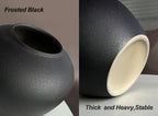 GeLive Black Ceramic Flower Vase 7 Inch Round Jar Farmhouse Rustic Vase for Fresh/Dried Plants Table Centerpiece Minimalist Home Decor Handmade Pottery Planter Pot Kitchen Utensil Holder
