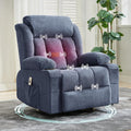 GarveeLife Rocking Recliner Chair for Nursery Glider Recliner with Cup Holder Swivel Rocker with Upholstered Deep Seat Comfy Single Sofa for Living Room Blue