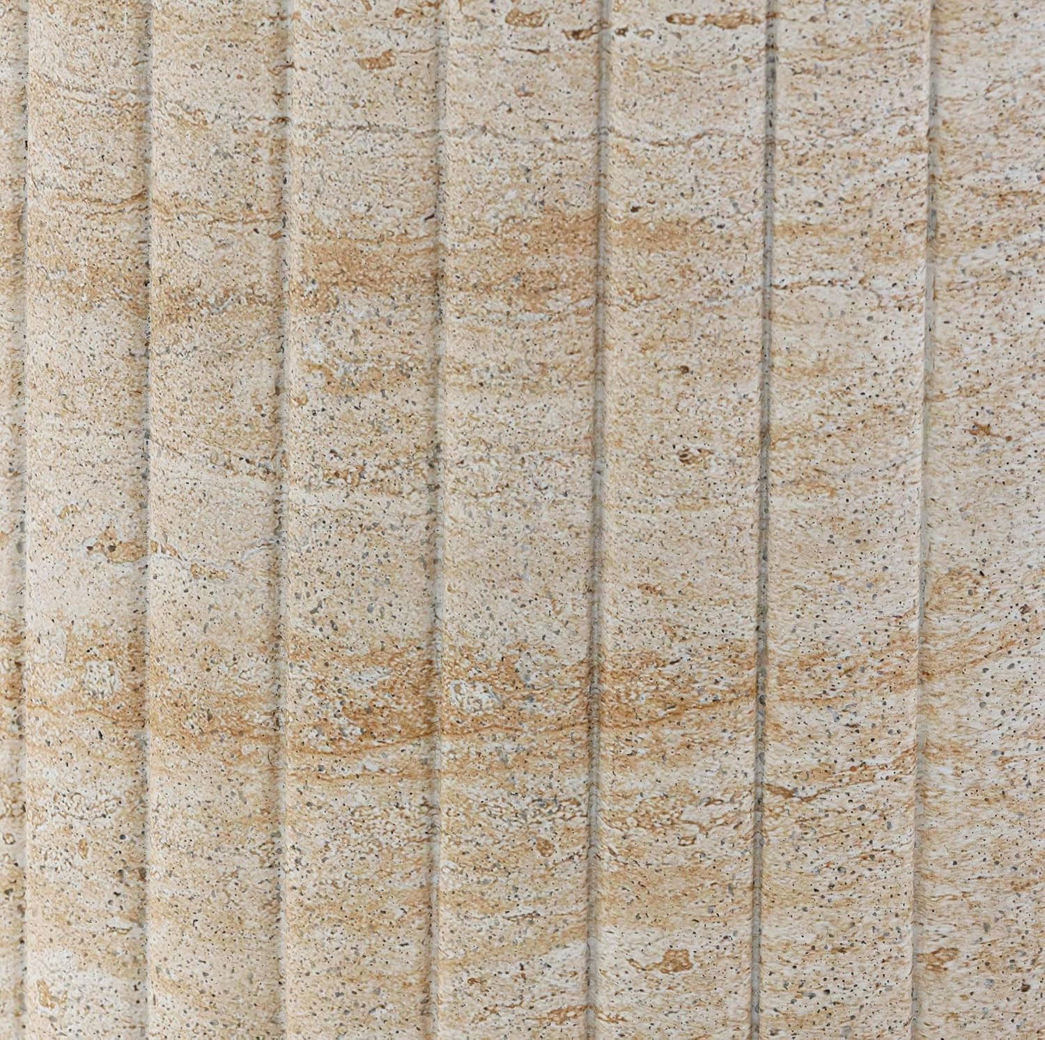 First of a Kind 54" Round Concrete Table in Travertine Finish - Modern Dining Table with Petal-Inspired Design - Seats 6, Indoor/Outdoor Use - Durable and Stylish for Elegant Gatherings