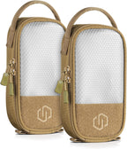 Savior Equipment Core Tactical Mesh Zipper Pouch, 4" x 8" Modular EDC Tool Organizer Range Gear Utility Storage Pocket w/Hook Backing, Dump Pouch with Handle, 2-Pack