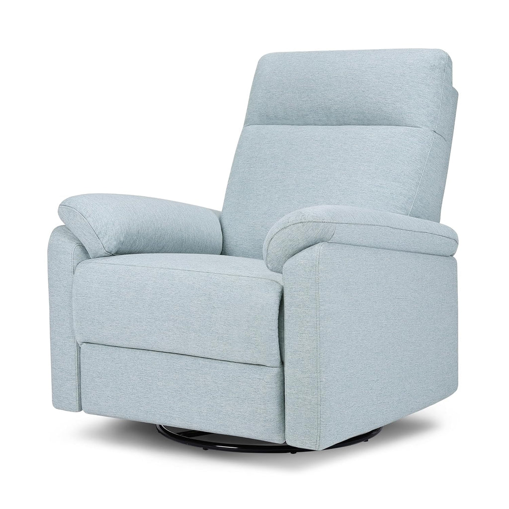 Davinci Suzy Swivel Recliner in Heathered Blue, GREENGUARD Gold & CertiPUR-US® Certified