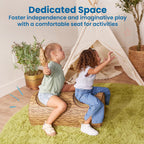 ECR4Kids SoftZone Tree Log Saddle Bench, 12in, Kids Bench, Chocolate