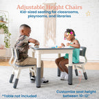 ECR4Kids Classroom Adjustable Chair, Flexible Seating, Grey, 2-Pack