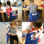 Seat Sack Student Chair Storage Pocket - 19", Single Pocket, Classroom Chair Organizer for Student Desks, Durable Over-the-Chair Storage, Ready-to-Use Name Tag Window, Blue, 1-Pack