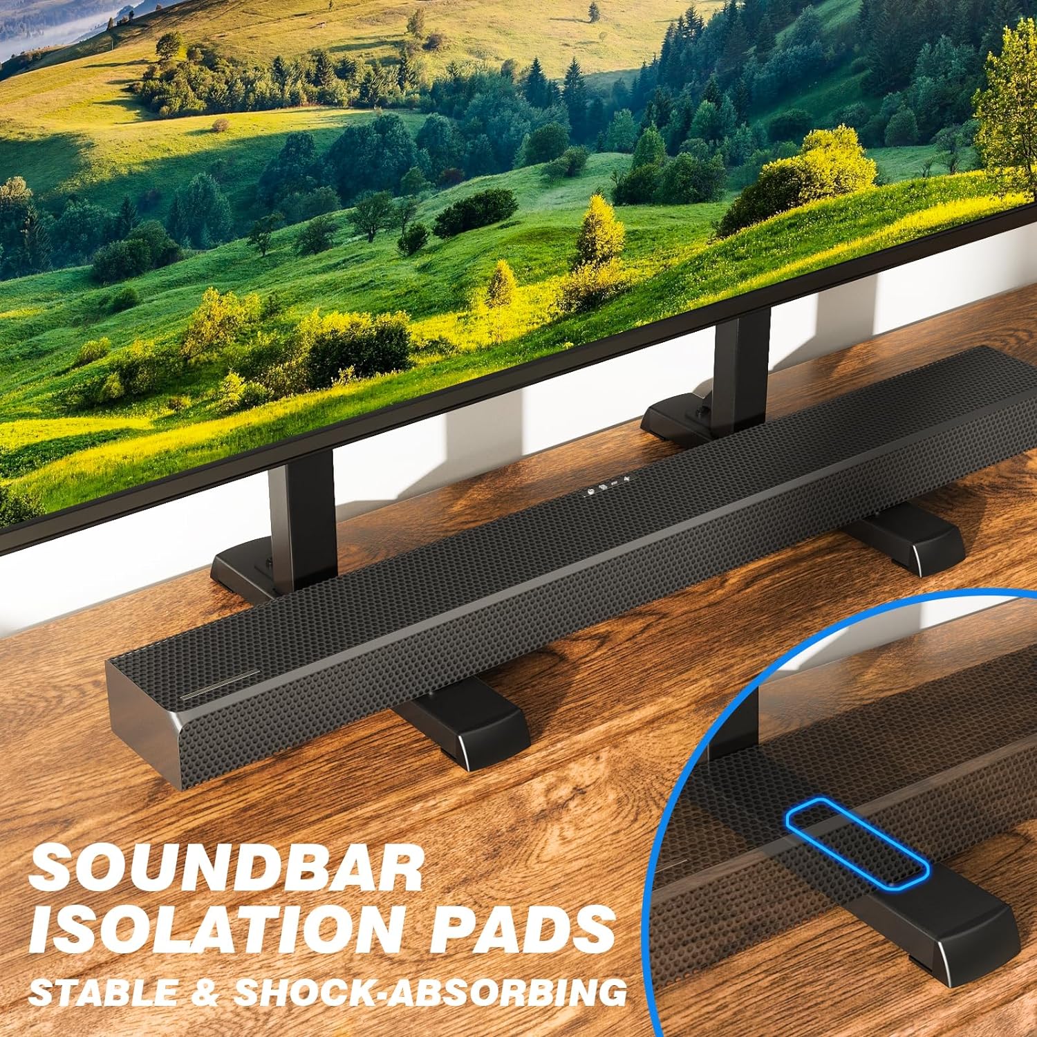 Rfiver Table Top TV Stand with Height Adjustable TV Legs, TV Stands Base with Cable Management for Most 37 to 86 90 Inch Flat or Curved TVs, Steel TV Feet Holds up to 150 lbs, Max VESA 800x600mm