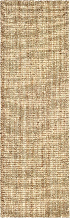 SAFAVIEH Natural Fiber Collection Runner Rug - 2'6" x 8', Natural Brown, Handmade Jute, Farmhouse Style, Chunky Textured Thick Pile (NF447A)