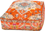 Mandala Life ART Large Yoga Décor Bean Bag Cover Orange Boho Chic Orange Decorative Floor Cushion Moroccan Seating Area Perfect for Living Room, Bedroom, Nursary or Children Room Unstuffed