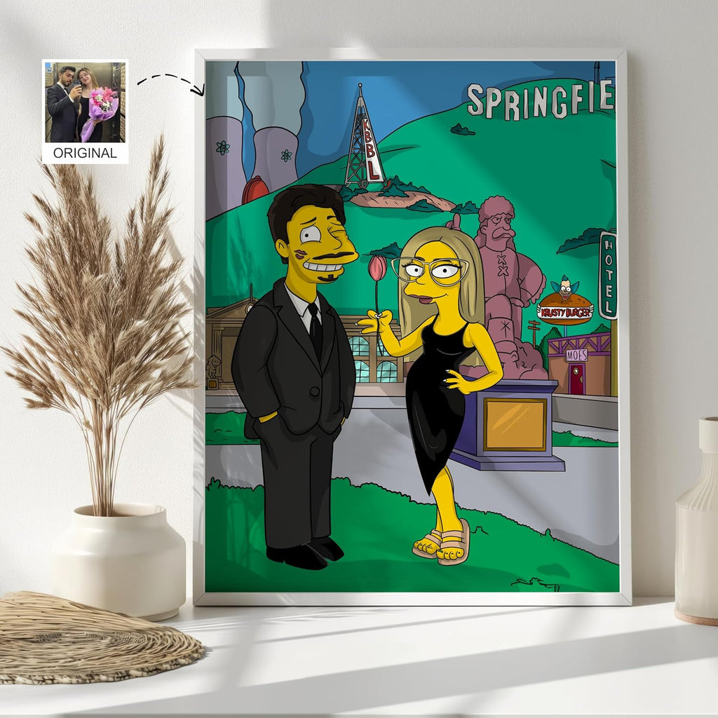 NudoHome Personalized Custom Yellow Portrait – Hand-Drawn Cartoon Style from Your Photo | Gift for Birthdays, Christmas, Mother’s Day, and Father’s Day, Gift