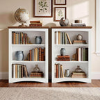 IRONCK 43" Tall Bookcase, 3 Tier Bookshelf with Thick Open Storage Shelf, 33in Wide Floor Standing Book Shelf for Home Office, Living Room, Bedroom, White