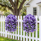 Artificial Bougainvillea Flowers Fake Hanging Flowers Plants for Outdoor Outside Decoration 2PCS Faux Silk UV Resistant Long Trailing Vines for Front Door Home Porch Patio Yard (Dark & Light Purple)
