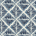 HomePop 18" Classic Square Storage Ottoman - Blue Geometric Pattern