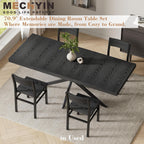 Extendable Dining Room Table for 4 6 8, 55"-71" Long Rectangle Kitchen Table,Wood Expandable Dining Table with Hidden Leaf & Storage, Space Saving, for Kitchen Dining Living Room, Modern, Black