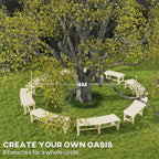 Tree Bench, Natural Wooden Semicircular Garden Bench Half Round Wrap Around Outdoor Park Bench with Wood Frame for Yard Patio Deck Lawn Backyard Seating