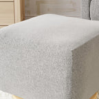 Babyletto Kiwi Gliding Ottoman in Performance Grey Eco-Weave with Light Wood Base, Water Repellent & Stain Resistant, Greenguard Gold and CertiPUR-US Certified