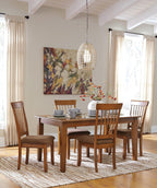 Signature Design by Ashley Berringer Dining Chairs Set of 2, Classic Wood Spindle-Back Design, Cushioned Microfiber Seat, Rustic Finish for Kitchen & Dining Room Chair, Walnut