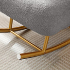 Sherpa Fabric Rocking Chair,Accent Upholstered Rocker Glider Chair for Baby and Kids,Comfy Armchair with Gold Metal Frame,Leisure Sofa Chair for,Bedroom,Living Room,Office,Grey