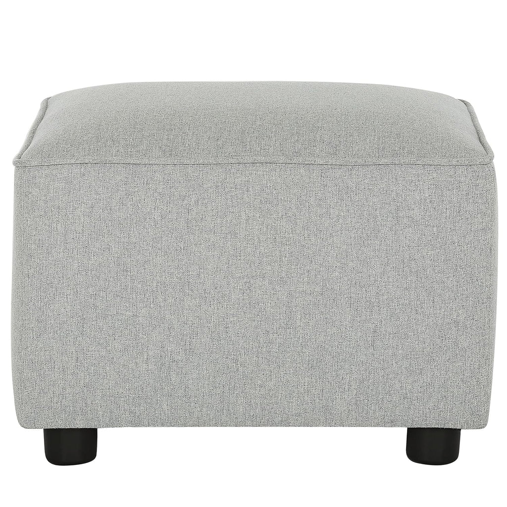 Evolur Holland Upholstered Ottoman in Harbor, Foot Rest Stool for Nursing Moms, Tool-Free Assembly, Made for Every Décor