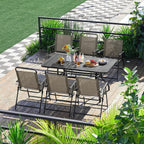 Yaheetech Outdoor Patio Chairs Set of 4, Folding Patio Chairs with Metal Frame, Armrests, Portable Dining Chairs for Camping, Lawn, Garden and Porch, Brown