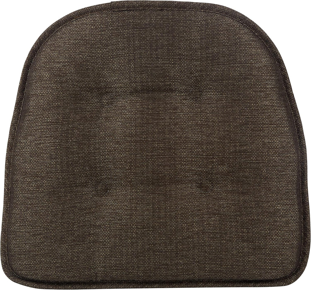 Klear Vu Omega Non-Slip Universal Chair Cushions for Dining Room, Kitchen and Office Use, U-Shaped Skid-Proof Seat Pad, 15x16 Inches 4 Pack Solid Chestnut 2 Count