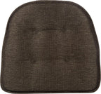 Klear Vu Omega Non-Slip Universal Chair Cushions for Dining Room, Kitchen and Office Use, U-Shaped Skid-Proof Seat Pad, 15x16 Inches 4 Pack Solid Chestnut 2 Count