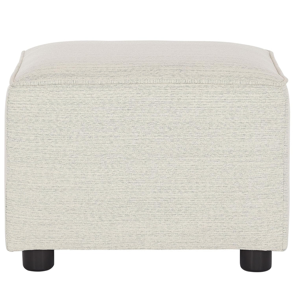 Evolur Holland Upholstered Ottoman in Thunder, Foot Rest Stool for Nursing Moms, Tool-Free Assembly, Made for Every Décor