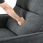 270° Power Swivel Rocker Recliner Chair, Rocking Chair Nursery, Electric Recliners for Small Spaces, Single Sofa Recliner for Living Room, Bedroom, RV (Fabric, Dark Gray+270°Swivel)