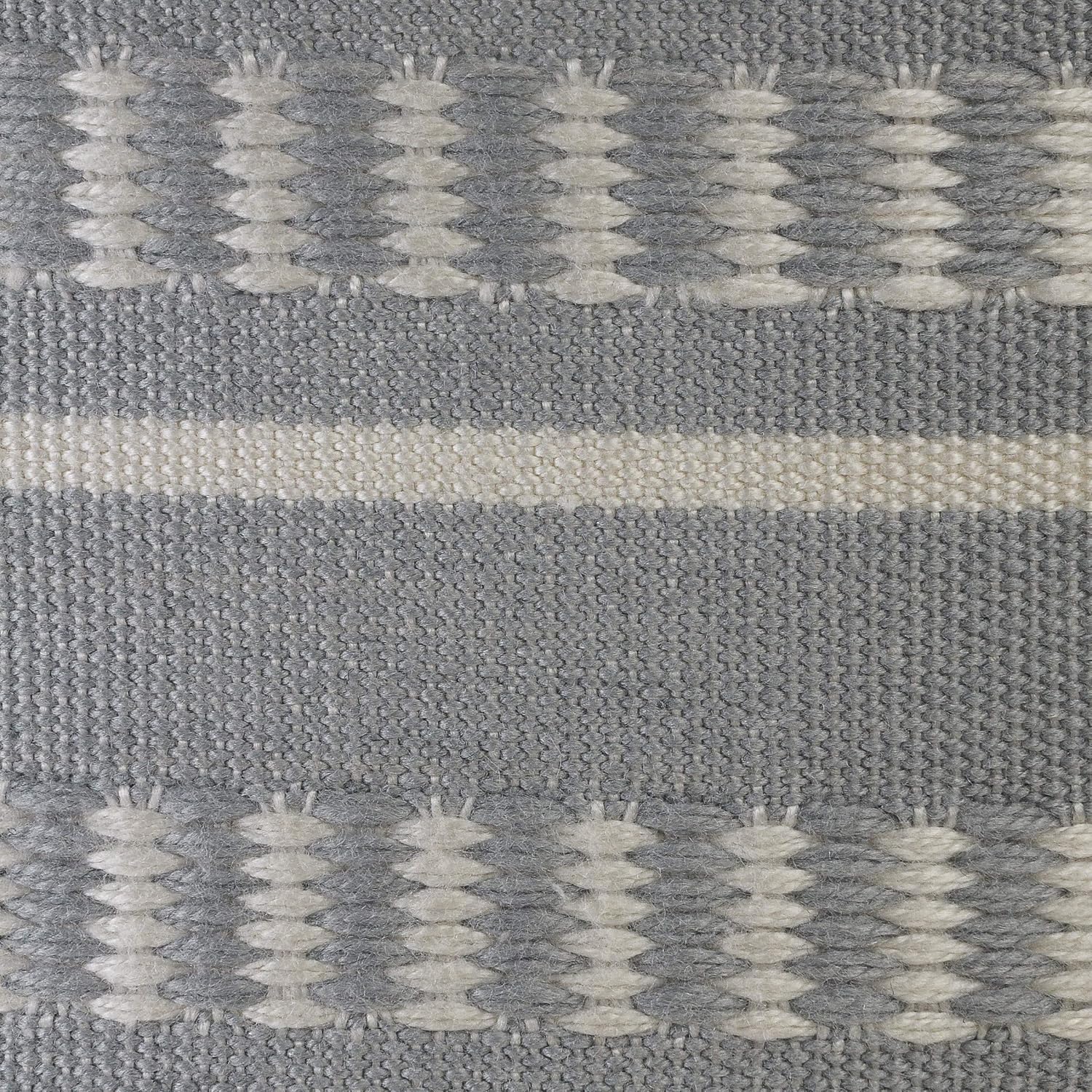 LR Home Dash and Stripe Geometric Indoor Outdoor Pouf, Blue/White, 20" x 20" x 20"