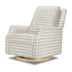 Namesake Crewe Glider Recliner Nursery Chair - GREENGUARD Gold & Certi-PUR US Certified Rocker Recliner - Glider Rocking Chair for Nursery & Living Room - Manual, 360° Swivel, Tan Gingham