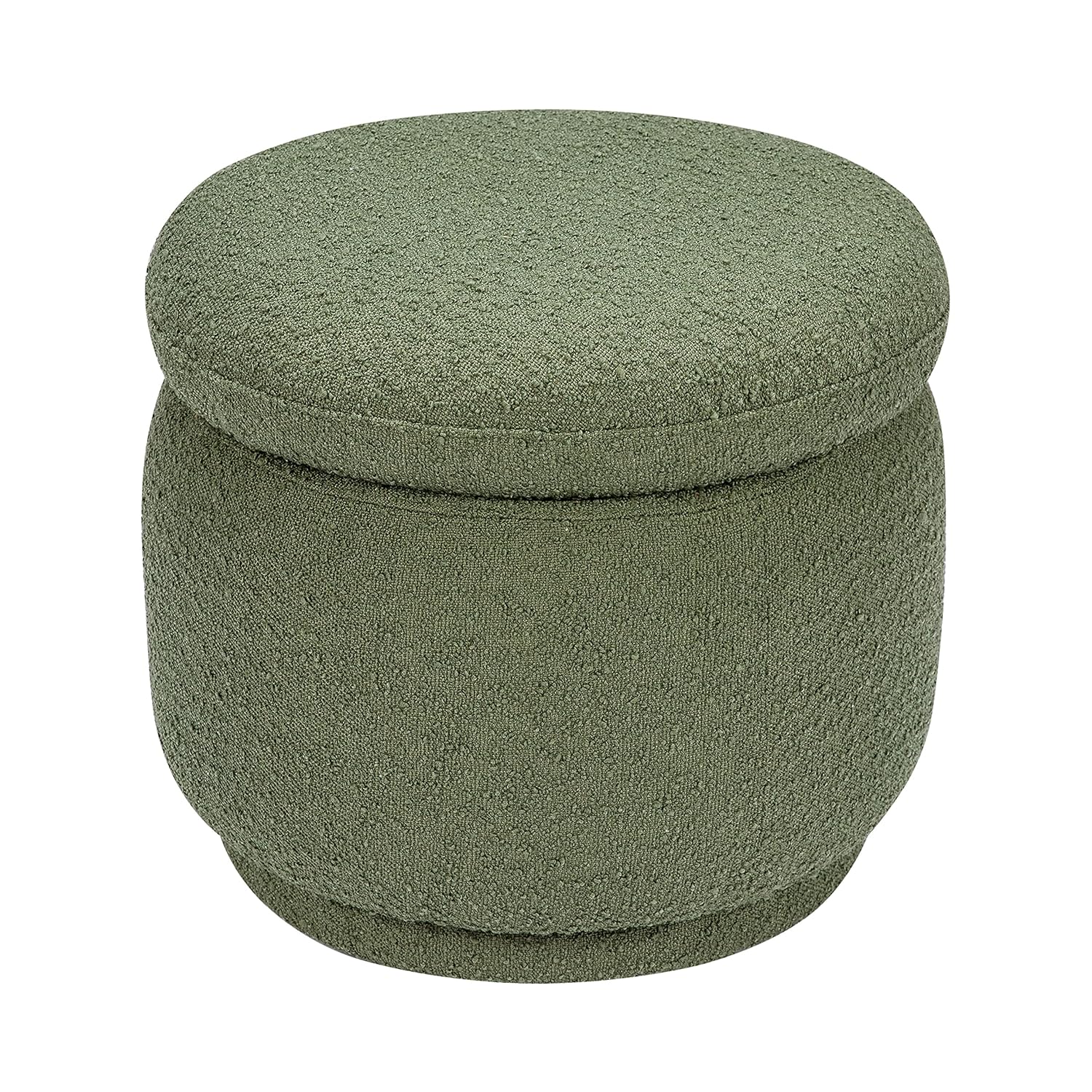 Enoki Storage Ottoman in Olive Boucle, Greenguard Gold Certified